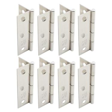 Imagem de Lamvbls 8 peças de aço inoxidável 304 mini dobradiças dobráveis de 6 cm com parafusos, dobradiças de artesanato dobráveis para armário pequeno