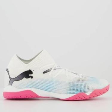 Imagem de Chuteira Puma Future 7 Match IT BDP Futsal Branca e Rosa-Masculino