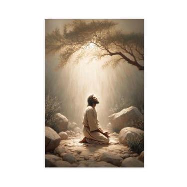 Imagem de Jardim do Getsêmani, Imagem de Jesus Orando, Arte Bíblica, Arte Cristã, Pôster de Jesus 30,5 x 45,7 cm sem moldura