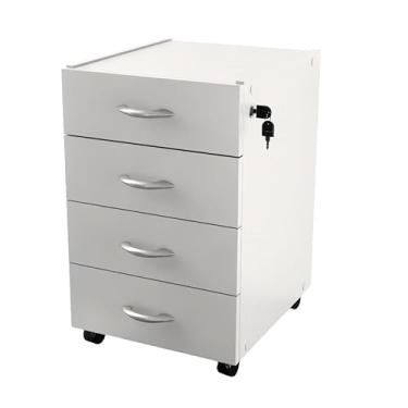 Imagem de Gaveteiro Movel Slim com 4 Gavetas Branco