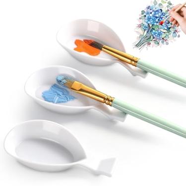 Imagem de Xthrotsenk 3 peças de silicone para descanso de caneta, suporte de pincel, acessórios de pintura, acessórios de aquarela, suporte de pincéis para aquarela, óleo, pincéis acrílicos, entusiastas de