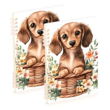 Imagem de Burbuja Cadernos com nome, papel pautado universitário A5 com 60 folhas, fichário para escritório, 2 unidades