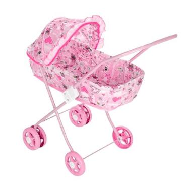 Imagem de Carrinho De Boneca Passeio Luxo Bebê Berço Rosa - Mep Kids
