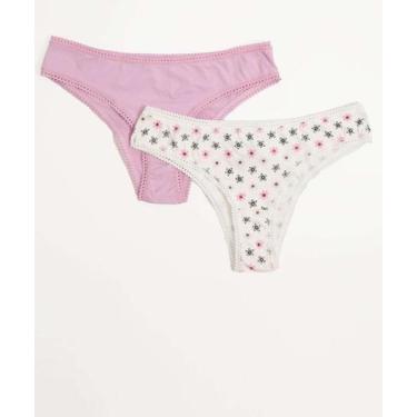 Imagem de Kit 2 Calcinhas Biquíni Microfibra Marisa-36030, Rosa, Bege, GG