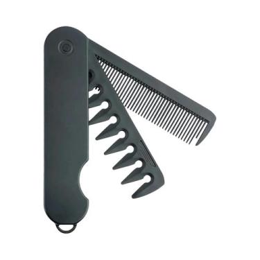 Imagem de Pente De Barba Portátil Dobrável De Dentes Largos, Ferramenta Multifun