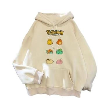 Imagem de Moletom Feminino Oversized Com Capuz Estilo Gato Cartoon Coreano Haraj