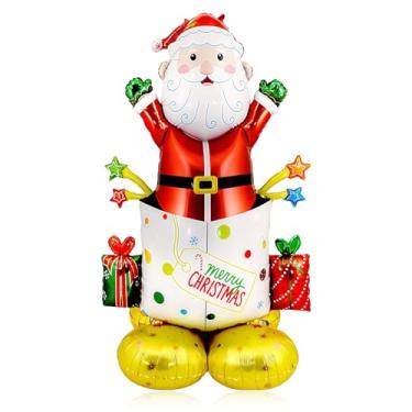 Imagem de Balão de Natal de Papai Noel, balões infláveis gigantes de 129 cm, decoração de quintal para decoração interna de Natal, festa de aniversário, decoração de feriado