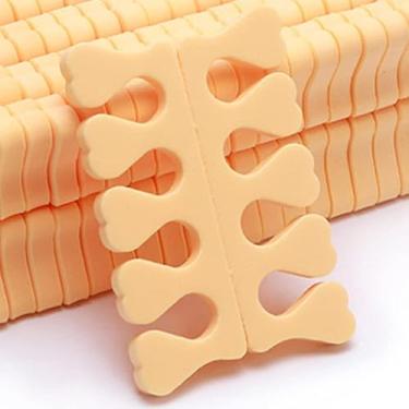 Imagem de Semme Esponja Dedo do pé Separador Macio Arte do Prego Dedo Separador Divisor Espaçador Manicure Pedicure Ferramenta 100 Pçs para Casa Salão de Beleza (Laranja)