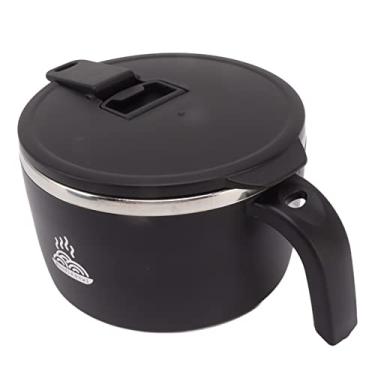 Imagem de aqxreight Tigela de MacarrãO Instantâneo de AçO Inoxidável Tigela de MacarrãO de 900ml Com Tampa para Dormitório Estudantil Trabalhador de Escritório Vermelho Seja para Aquecer MacarrãO Fácil de