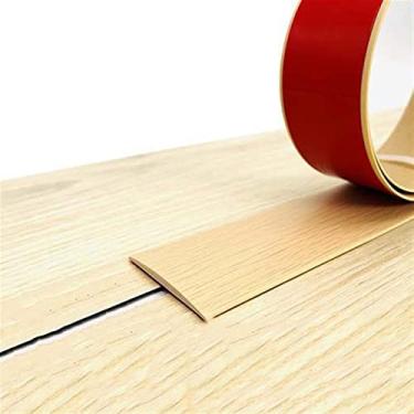 Imagem de GQQGSHOP Tiras de cobertura de piso de 1 m, tiras de transição de piso, barras de limite, tiras de união de piso de perfil de transição de PVC autoadesivas, tira divisória de porta, divisor de piso