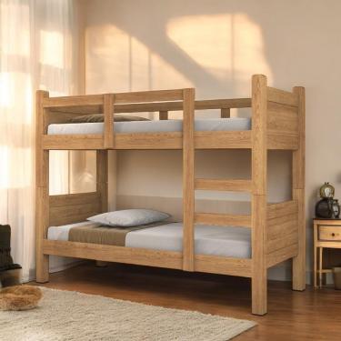 Imagem de Beliche Com Proteção Solteiro Boston Freijó Com 02 Colchões