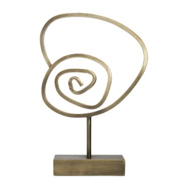 Imagem de Decoração Escultura Abstrata Espiral Dourada Mart 21256