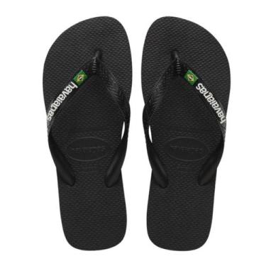 Imagem de Chinelo Havaianas Brasil Logo Cor:PretoTamanhos:41/42, Preto