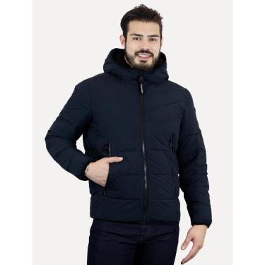 Imagem de Jaqueta Calvin Klein Masculina Hoodie Matelassê Ziper Azul Marinho-Masculino