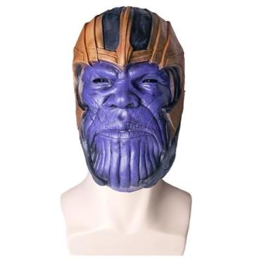 Imagem de Capacete de látex com máscara de Halloween Cosplay Thanos para adultos