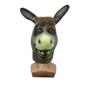 Imagem de Máscara de cosplay Shreks Donkey Latex Overhead Cover Party - yiweisai