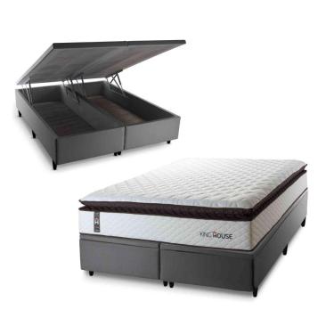 Imagem de Cama Box Baú San Diego Espuma D33 158x198 Branco King House