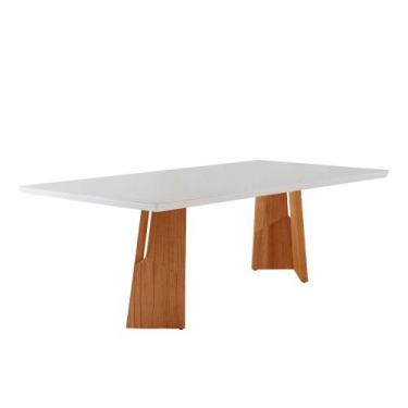 Imagem de Mesa para Sala de Jantar Florida 220cm Tampo Canto Moeda Laqueado com 