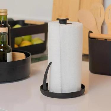 Imagem de Porta Rolo Papel Toalha Bambu Guardanapo Cozinha Mesa Lume - - OU, Pre