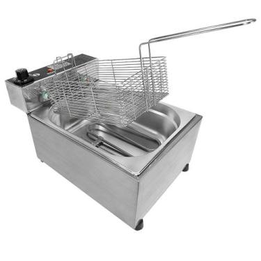 Imagem de Fritadeira industrial elétrica Ipe Cozinhas Master 5L Slim, Prateado, 