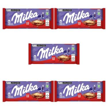 Imagem de Chocolate Milka Lu Barra Kit com 5 Unidades de 87g