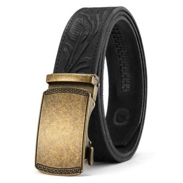 Imagem de Cinto com catraca de couro Belt CHAOREN para homens - ajuste personali
