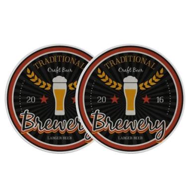 Imagem de Jogo 2 Pratos Raso Cerâmica Churrasco Cerveja Beer Brewery Alleanza 29