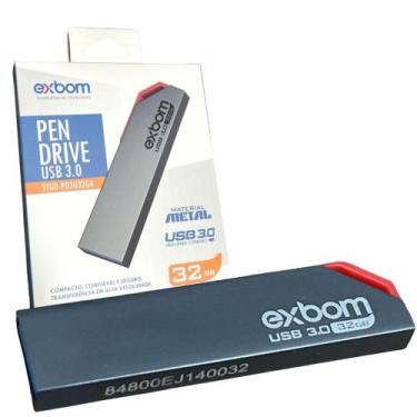 Imagem de Pen Drive 32GB USB 3.0 Ultra rápido Compacto Metal Chaveiro uso execut
