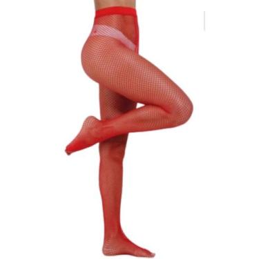Imagem de Meia Calça Arrastão Diversas Cores - Perrutextil, Vermelho