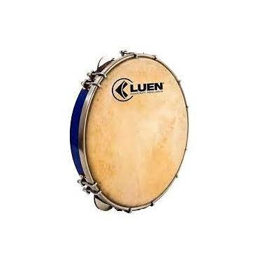 Imagem de Pandeiro 10" Formica Azul Plat Inox Afin Simples Pele Cabra