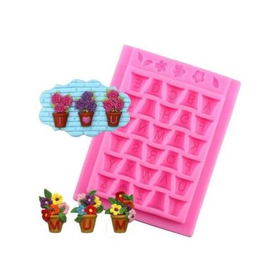 Imagem de Molde De Silicone Alfabeto Vaso