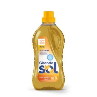 Imagem de Girando Sol Lava Roupas Líquido Glicerina 1L Sabão Líquido Lava Roupa Perfumado Amarelo Ação Delicada Proteção E Cuidado Roupas Brancas E Coloridas
