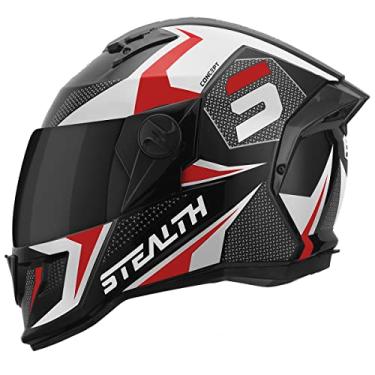 Imagem de CAPACETE FECHADO PRO TORK STEALTH CONCEPT BRILHANTE BRANCO - VERMELHO TAM. 56 VIS. FUMÊ