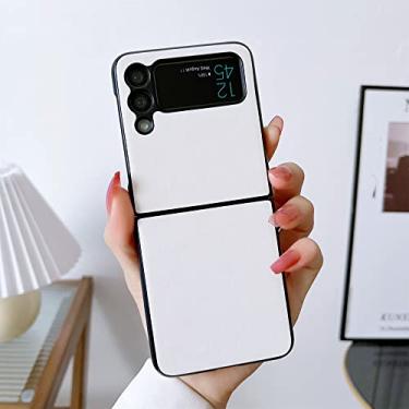 Imagem de Capa de telefone de cor sólida de luxo para Samsung Galaxy Z Flip 3 4 5G Zflip3 Zflip4 Z Flip3 Flip4 Capa à prova de choque, J, para Z Flip 4