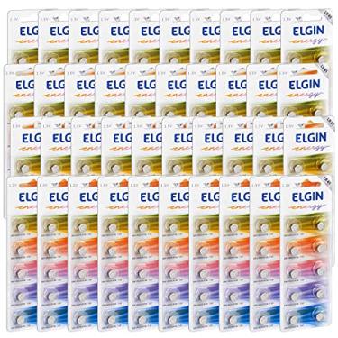 Imagem de 400 Pilhas Baterias LR41 192 Alcalina Elgin 40 Cartelas C/ 10 Unidades