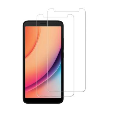 Imagem de Película protetora de tela DAMONDY para BLU View 3, resistente a arranhões, bolhas, antiimpressões digitais HD transparente, compatível com capas, filme de vidro temperado para BLU View 3 B140DL