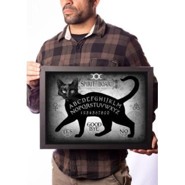 Imagem de Quadro Decorativo Tabuleiro Ouija Terror Arte Gato Preto - Fanarte