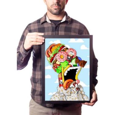Imagem de Quadro Decorativo Simpsons Arte Homer Poster Moldurado - Fanarte