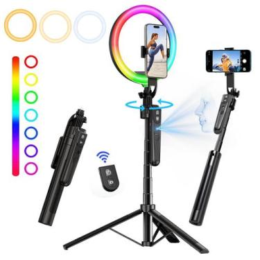 Imagem de Tripé YaYusi com Rastreamento Automático de Face - Rotação 360° e Anel