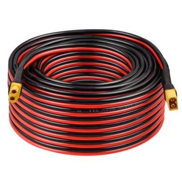 Imagem de Cabo de extensão XT60 10AWG 75FT 2 3 5 10 15 20 25 30 35 40 50 75 100FT XT60 conector fêmea para macho para estação de energia portátil painel solar RC bateria
