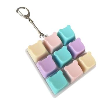 Imagem de Colaxi Brinquedo de teclado Fidget, brinquedo de clique de teclado, divertido, relaxante, cubo leve, portátil, teclado mecânico, chaveiro , Urso Macaron