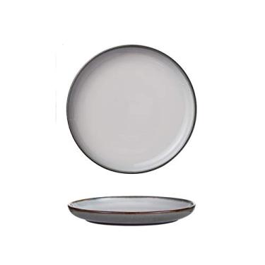 Imagem de Prato de serviço prato redondo de bife para uso doméstico, elegante vitrificada sobremesa salada prato de macarrão, prato de jantar seguro para micro-ondas e lava-louças, cores sortidas. Pratos (Cor