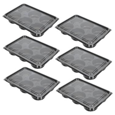 Imagem de 6 caixas de sobremesa, porta-bolos de gema de ovo, caixas de bolo de lua, recipientes de embalagem de padaria para doces e guloseimas para sobremesas e ocasiões especiais