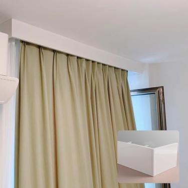 Imagem de Caixa de painel de pelmet de cortina blackout, placa de cornija decorativa para persianas verticais, sem trilhas, tratamento de janela de 120 cm (3,9 pés), decoração de casa elegante