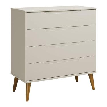 Imagem de Cômoda Gaveteiro Retrô Elfe Areia Acetinado Amadeirado - Reller