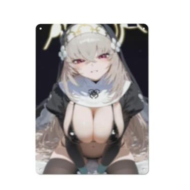 Imagem de Cartaz de arte de menina de anime sexy quente placa de estanho vintage decoração de parede pôster 30,5 x 40,6 cm, AF118
