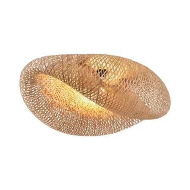 Imagem de Luminária Pendente de Bambu e Rattan - Feita à Mão para Sala de Jantar