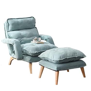 Imagem de KLNBV espreguiçadeira, poltrona ajustável com conjunto de apoio para os pés - Poltrona alta para sala de estar com 3 posições de entrada, poltronas de sofá para quarto - Capacidade de carga de 150 kg
