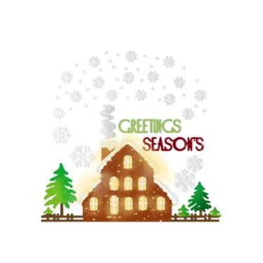 Imagem de Cortes de matriz de casa de árvore de Natal para fazer cartões, moldes de corte de floco de neve de Natal, moldes de férias de inverno, estêncil, modelo de gravação para scrapbook, cartões, álbuns