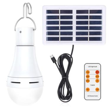 Imagem de Lâmpada LED com Energia Solar Luz para Interior Portátil Mercados Noturnos de Camping Controle Remoto Modos Ajustáveis Timer IP65